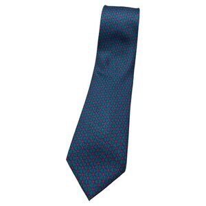 CERRUTI Men's Silk Necktie LUXURY Tie Green Blue Red Geometric Florak W:3.7" EUC